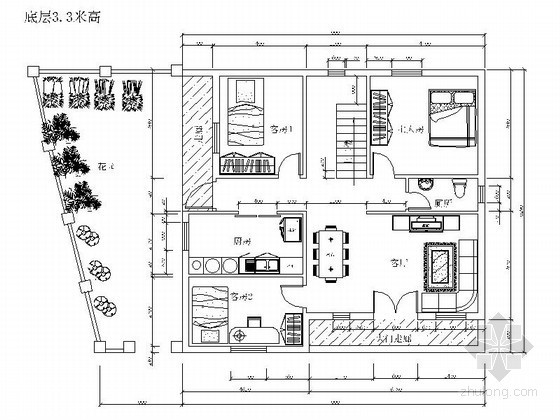 临街三层自建住宅建筑图资料下载-某三层自建别墅建筑方案图（含效果图）