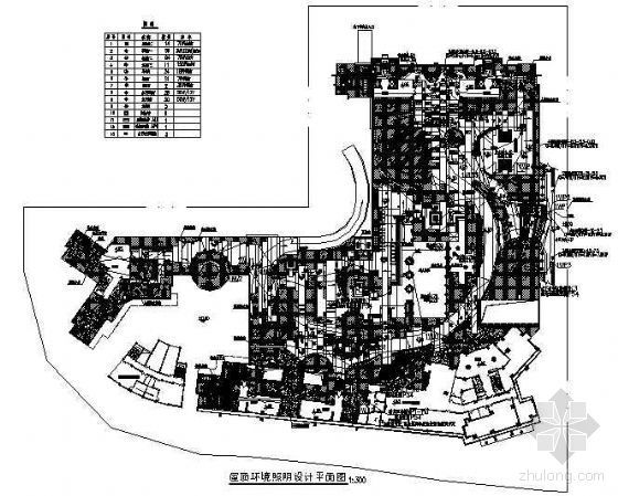 园林施工总平面图布置资料下载-[广东]某小区屋顶花园照明总平面图