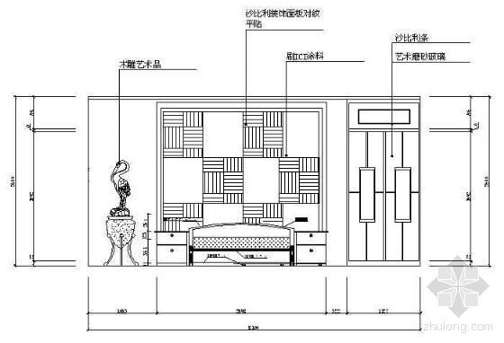 主卧和客厅套间设计图资料下载-主卧立面图2