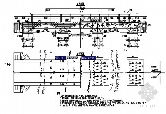 廊道规划图资料下载-3x20m板板拱桥及景观廊道设计图（全套）