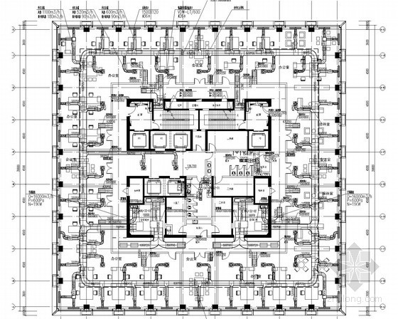 暖通空调办公楼资料下载-超高层办公楼暖通空调全套系统设计施工图（大院设计 VAV空调系统）