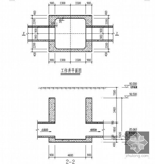 市政道路改造工程排水顶管施工专项方案（竖井开挖支护）-工作井平面图