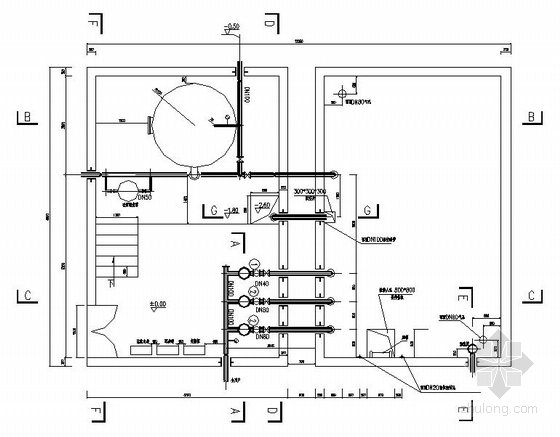 地下水处理图纸资料下载-某地下水处理、热水供水机房及水池图