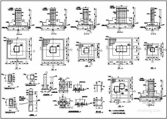 柱下独立基础CAD资料下载-某柱下独立基础构造详图