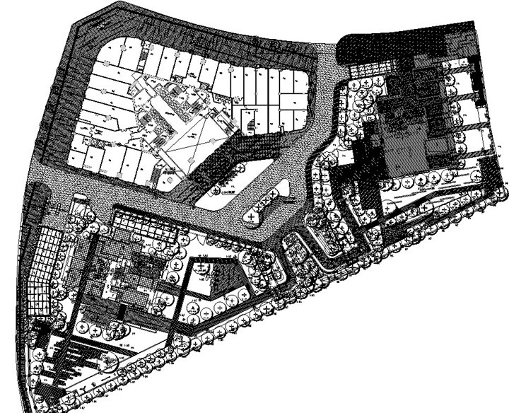 [四川]新浪漫主义风格居住区三期深化施工图设计（附78张现场照）-景观总平面图