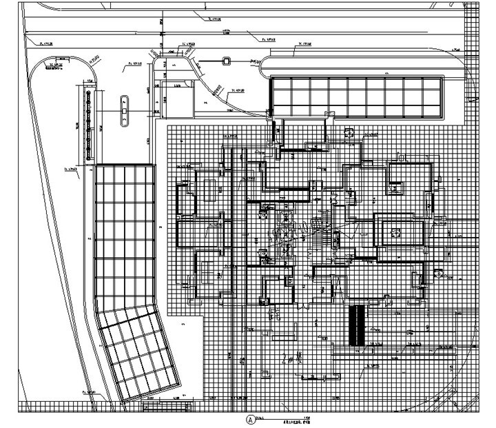 [四川]新浪漫主义风格居住区三期深化施工图设计（附78张现场照）-车库入口竖向、尺寸图