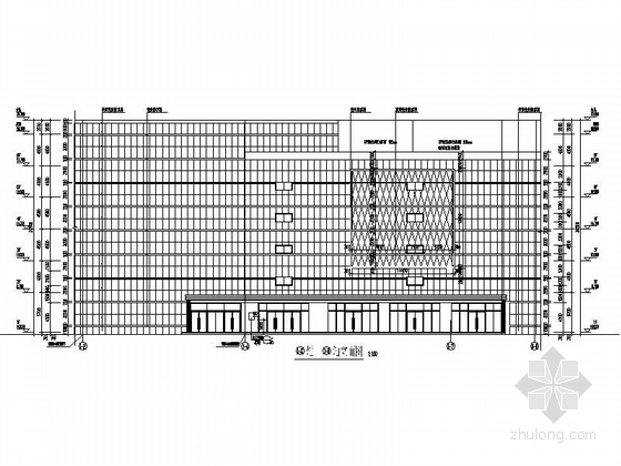 [黑龙江]高层现代风格建材城建筑设计施工图-高层现代风格建材城建筑设计立面图