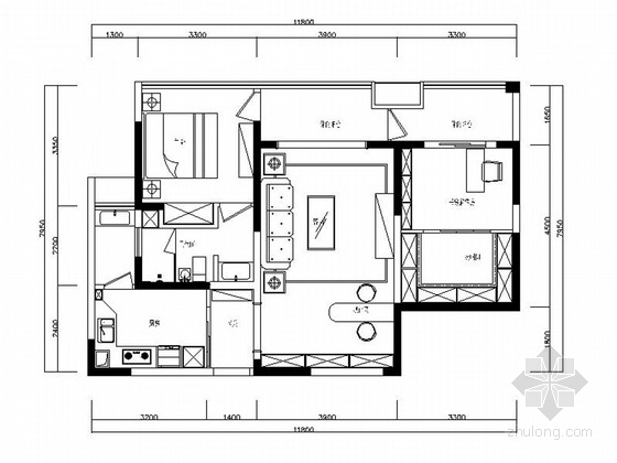 室内软装平面图资料下载-精品简约现代风格三居室装修室内设计施工图（含软装方案）