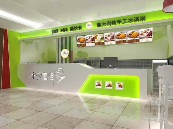 快餐店室内设计方案资料下载-快餐店3D模型下载