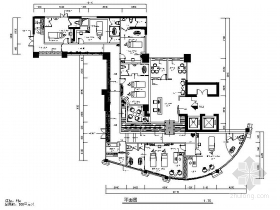 新中式风格的室内装修案例资料下载-[陕西]美容养生新中式风格会所室内装修施工图（含效果）