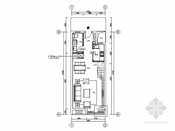 SOHO住宅施工图资料下载-[福建]现代SOHO风格两层样板房室内装修施工图（含高清效果图）