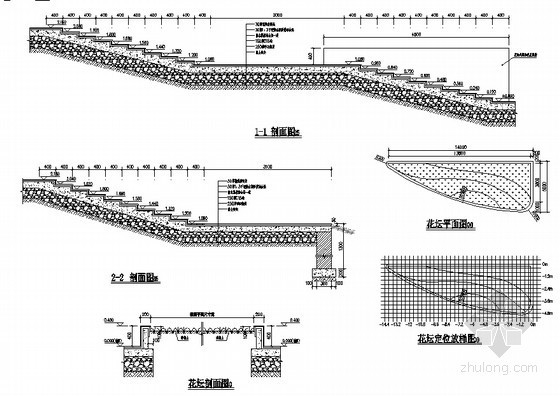 阶梯花池大样图资料下载-阶梯花坛节点大样图