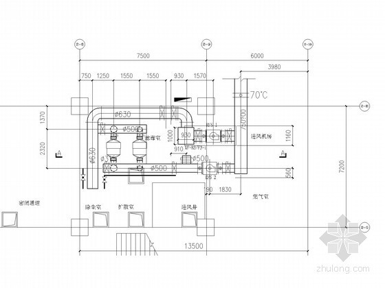 冷库机房氨系统设计资料下载-[天津]医院空调机房系统设计施工图