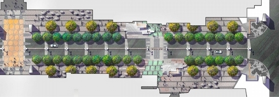 [西安]历史文化主题街道景观规划设计方案-景观平面图