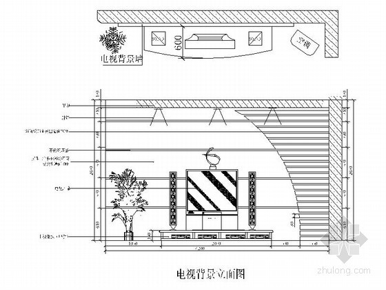 电视背景墙全集立面CAD图块下载立面图