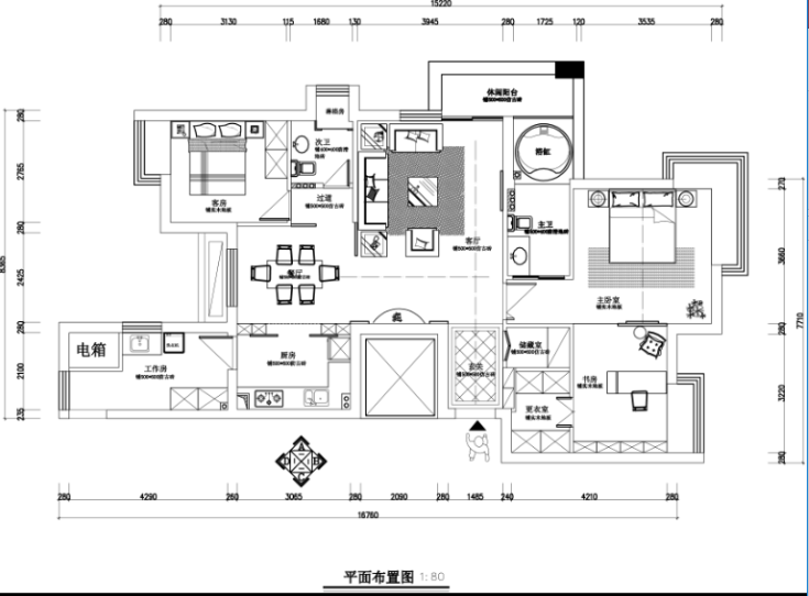 住宅设计单元施工图资料下载-银都花园2幢1单元家装设计完整施工图及效果图