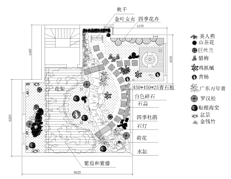 商住cad套图资料下载-21套屋顶花园CAD施工图（19）