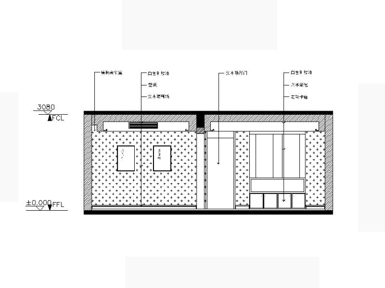 [江苏]现代简约舒适优雅样板房室内设计施工图（含实景图）-[江苏]现代简约舒适优雅样板房室内设计立面图