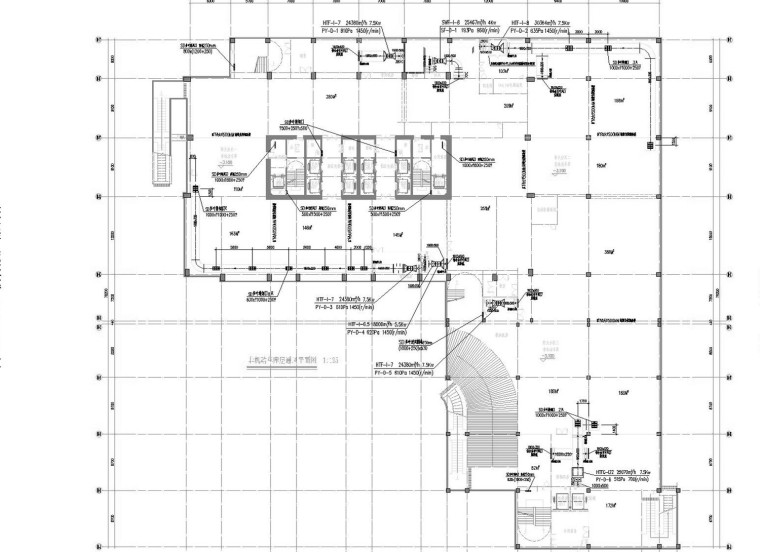 [浙江]超高层商业建筑空调通风及防排烟系统设计施工图-非机动车库层通风平面图.jpg