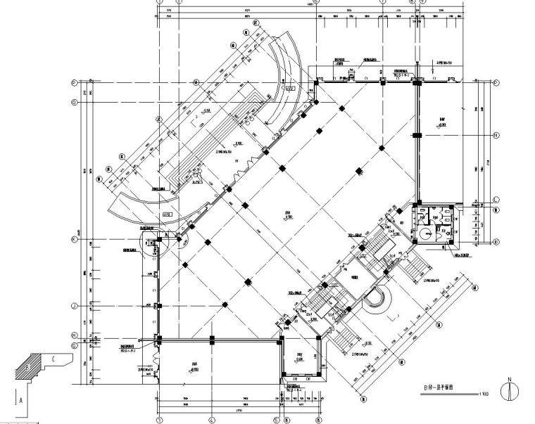 [宁夏]五层中式风格办公楼建筑施工图（含全专业）-五层中式风格办公楼建筑平面图