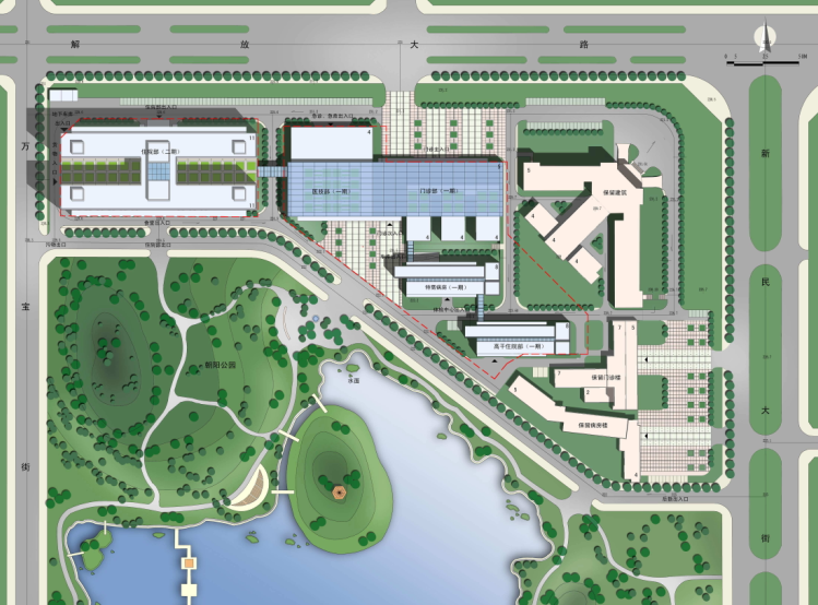 吉林大学第一医院规划及建筑方案文本（规划）-总平面图