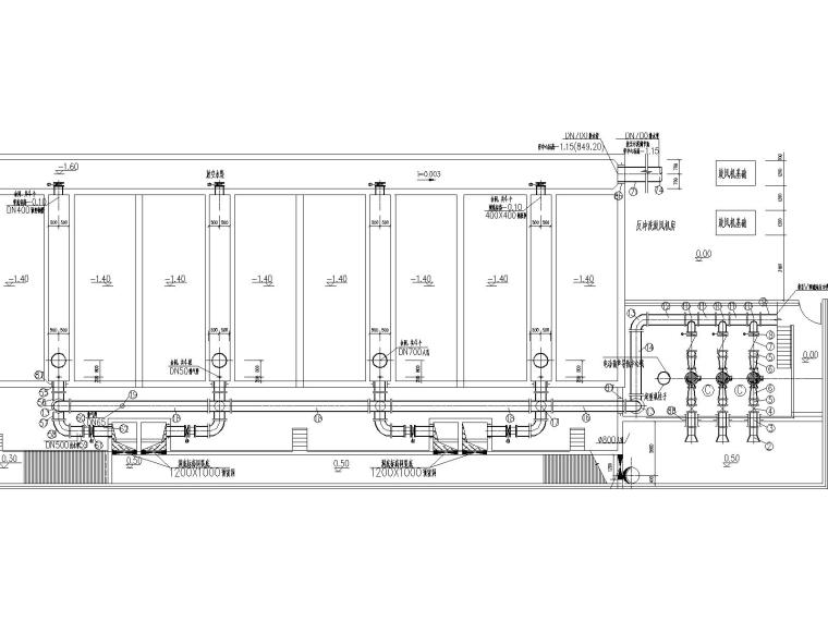 V型活性炭滤池全套施工图-1.20m标高平面图