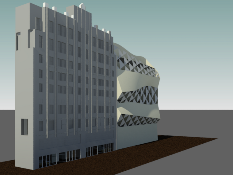 旧厂房改造办公楼资料下载-BIM模型-revit模型-高层办公楼