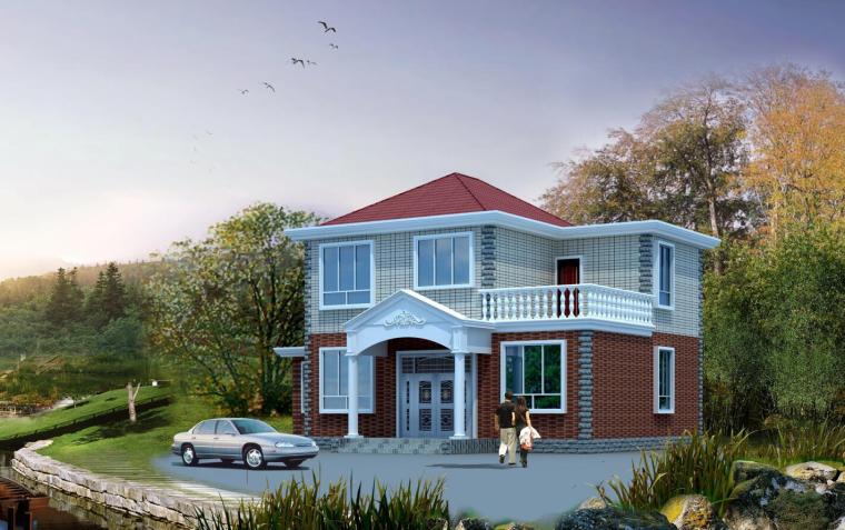 阳台截面CAD资料下载-砖混结构两层独栋别墅建筑施工图设计