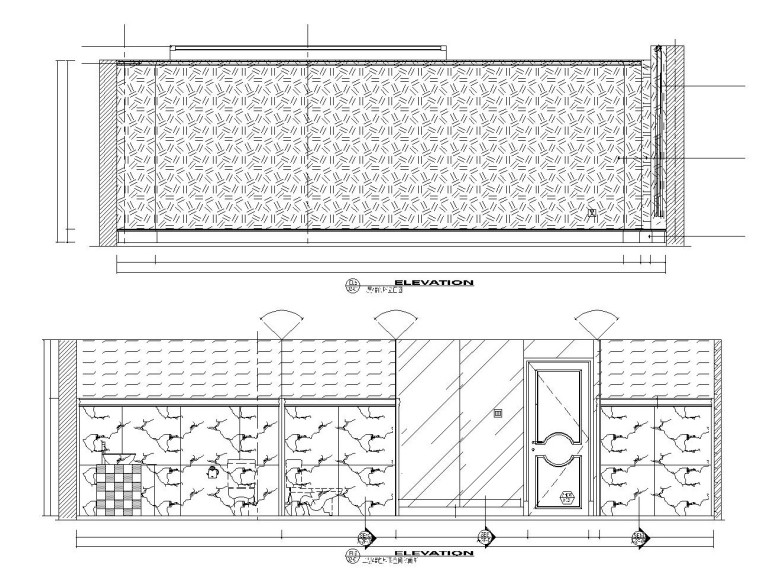 [苏州]新中式风格多层酒楼内部施工图-二层包厢立面图2