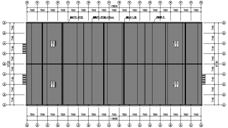 钢架架结构彩钢板资料下载-中阳石业门式刚架钢结构厂房（CAD，16张）