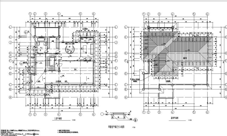 3层单家独院式别墅框架结构建筑设计（包含CAD）-三四层平面图