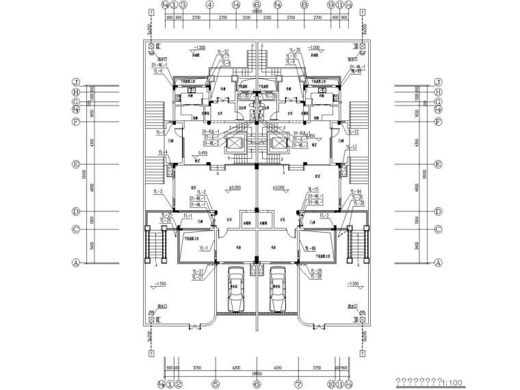 [安徽]多户型豪华别墅商铺办公用楼给排水消防全套施工图316张-c1d1户型一层给排水平面图.jpg