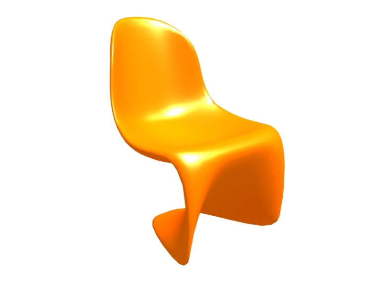 时尚椅子3D模型资料下载-黄色时尚椅子3D模型下载