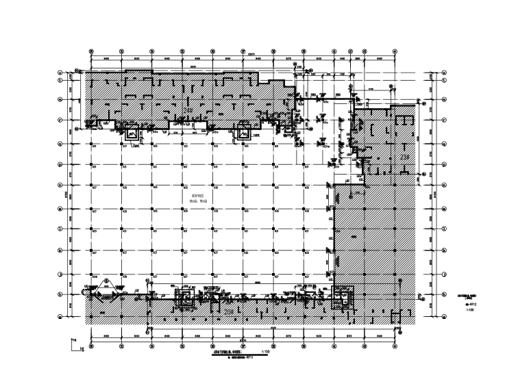 单层剪力墙结构住宅小区地下室结构施工图（CAD、55张）-地下室混凝土墙、柱平面布置图