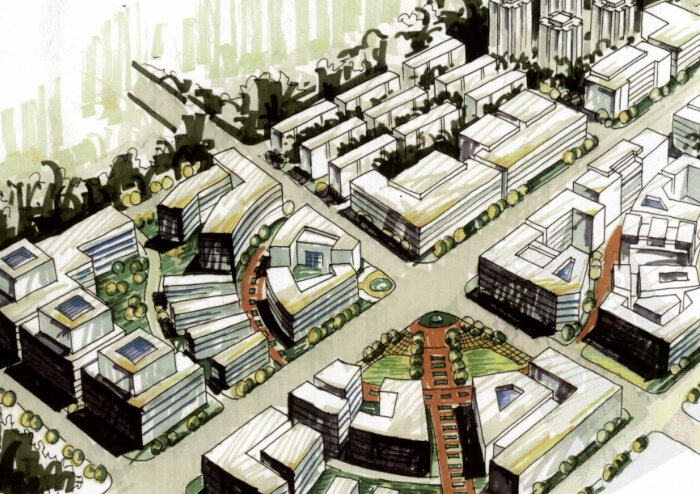 手绘城市规划设计资料下载-城市规划应聘作品集（快题设计）