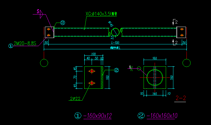 钢结构常用节点总结-114系杆详图