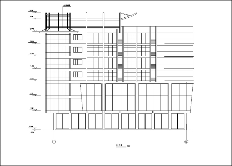 楼梯平立剖图资料下载-现代高层商办综合楼建筑设计施工图CAD