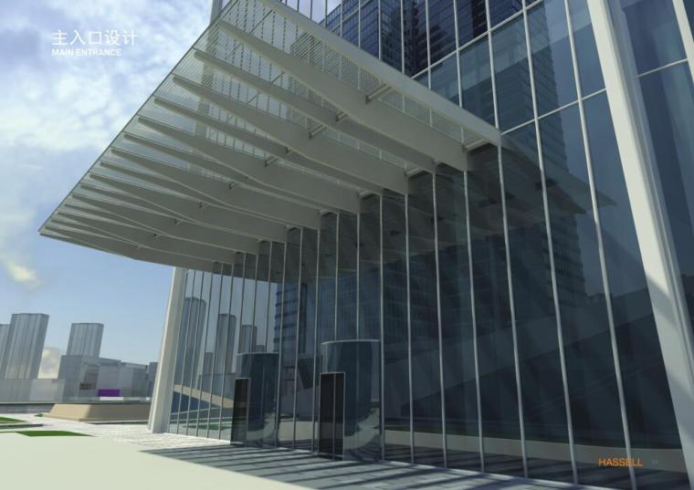 现代风格航空城国际商务中心建筑方案设计文本-主入口设计