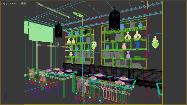 3d成套方案资料下载-书吧类复古餐厅成套3D模型下载