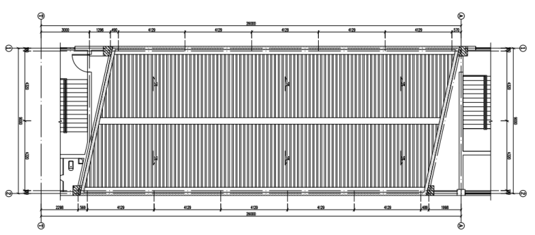 钢结构连廊结构施工图（CAD、12张）-屋面板布置图