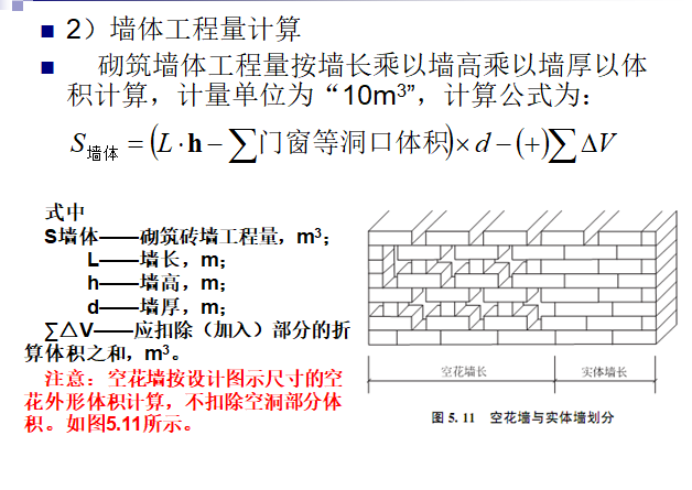 砌筑工程工程量计算教程-墙体工程量计算