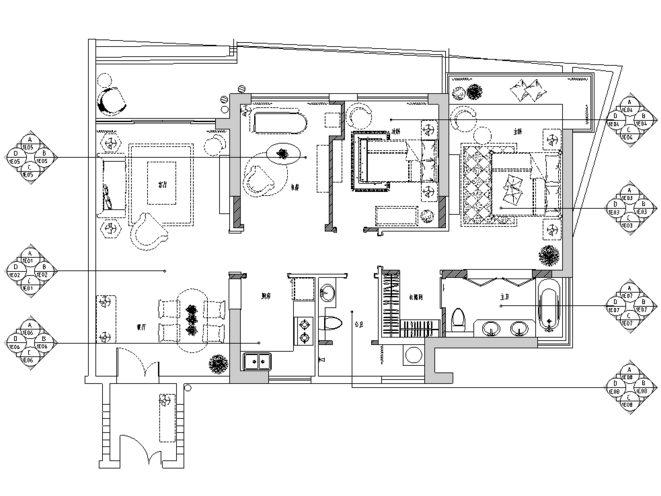 装修设计效果图厨房资料下载-[海南]西班牙风格样板间室内装饰施工图（附效果图）