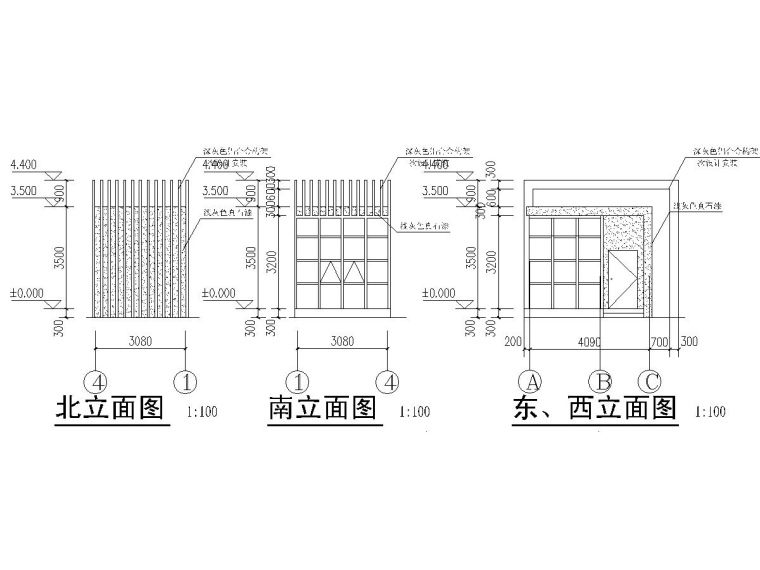 门卫设计建筑说明资料下载-快递公司门卫建筑结构全套图