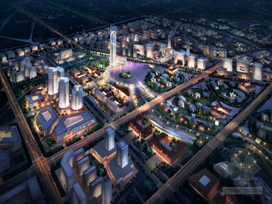 滨水高层办公资料下载-[浙江]滨水城市新区概念性规划设计方案文本