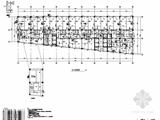 [贵州]40层钢筋混凝土框架核心筒结构综合大楼结构施工图（含屋顶花园，地下五层）-十层～十五层结构平面图 