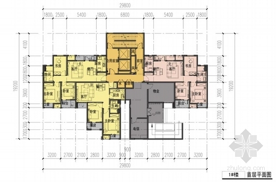 [青海]现代artdeco风格高层城市综合体及单体建筑设计方案文本-现代artdeco风格高层城市综合体及单体建筑平面图