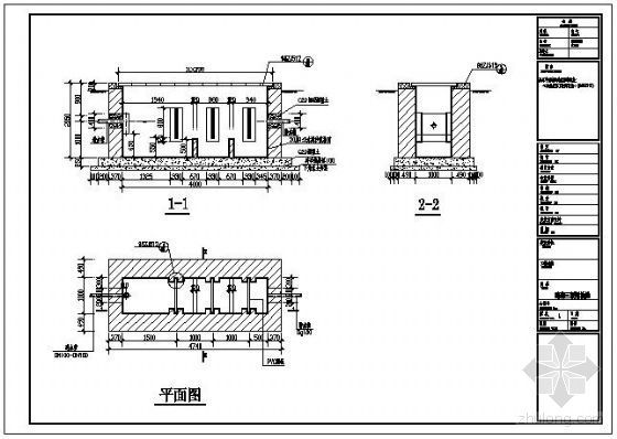 cad隔油池详图资料下载-砖砌三级隔油池大样图