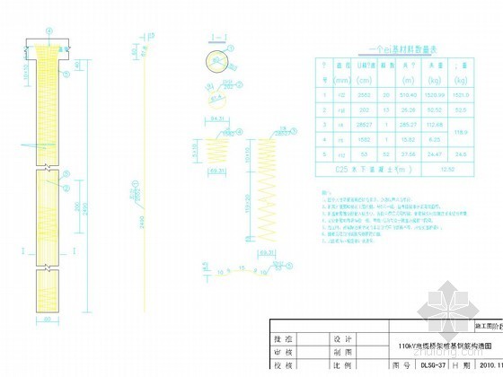 钢筋加强筋图片资料下载-110kV电缆桥架桩基钢筋构造图