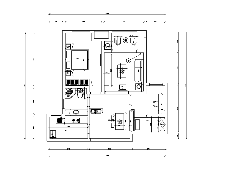 [江苏]流年—盛世孔雀城C户型样板房设计施工图（附效果图）-家具尺寸图