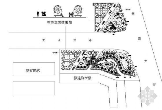 街头绿地绿化方案资料下载-某街头绿地绿化规划平面图